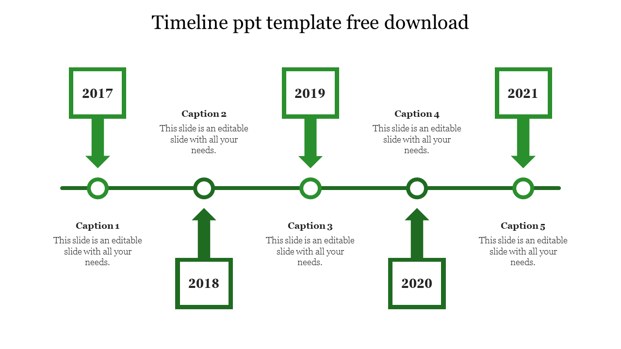 Free - Our Predesigned Timeline PPT Template Free Download